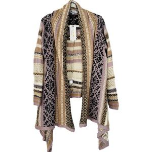 New Military Hippie Drape Cardigan Sweater Size S